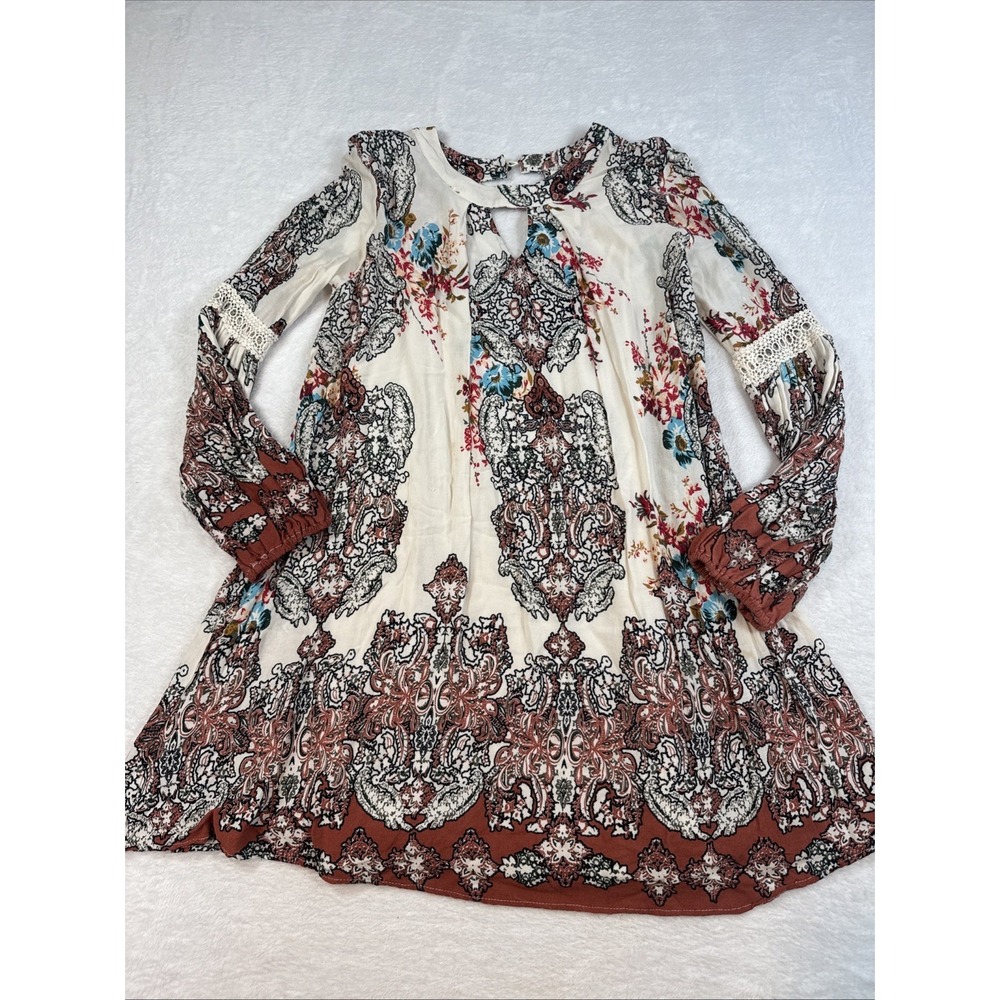 SKYLAR & JADE women's Boho Tunic long sleeve keyhole dress size 1X